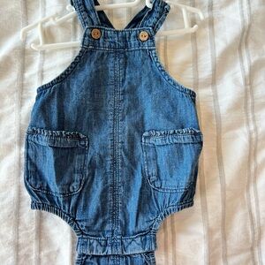 Baby Denim Bubble Romper - Blue